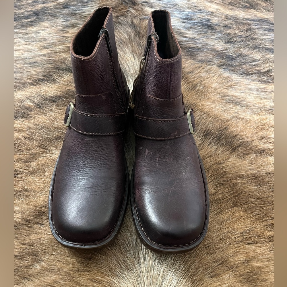 Born Dark Brown Leather Ankle Boots - Picture 2 of 9